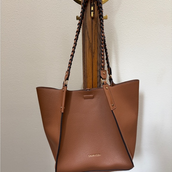Calvin Klein Handbags - Calvin Klein Tan Leather Tote
